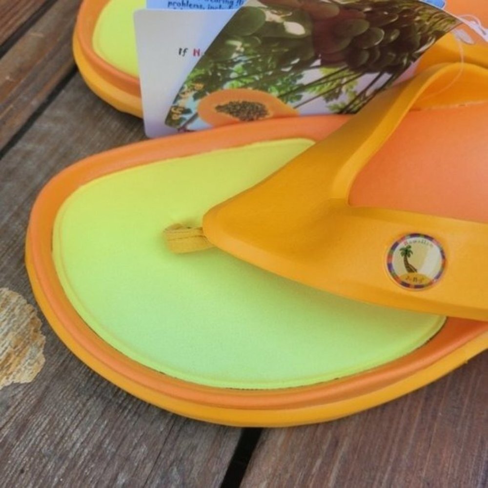 Hawaiian Jellys Ultra Comfort Papaya Unisex Flip Flop Sandal Sz 11 - Picture 8 of 11